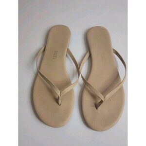 TKEES Sandals Women’s 8 Sunkissed Beige Patent Leather Slide Slip On Flat
